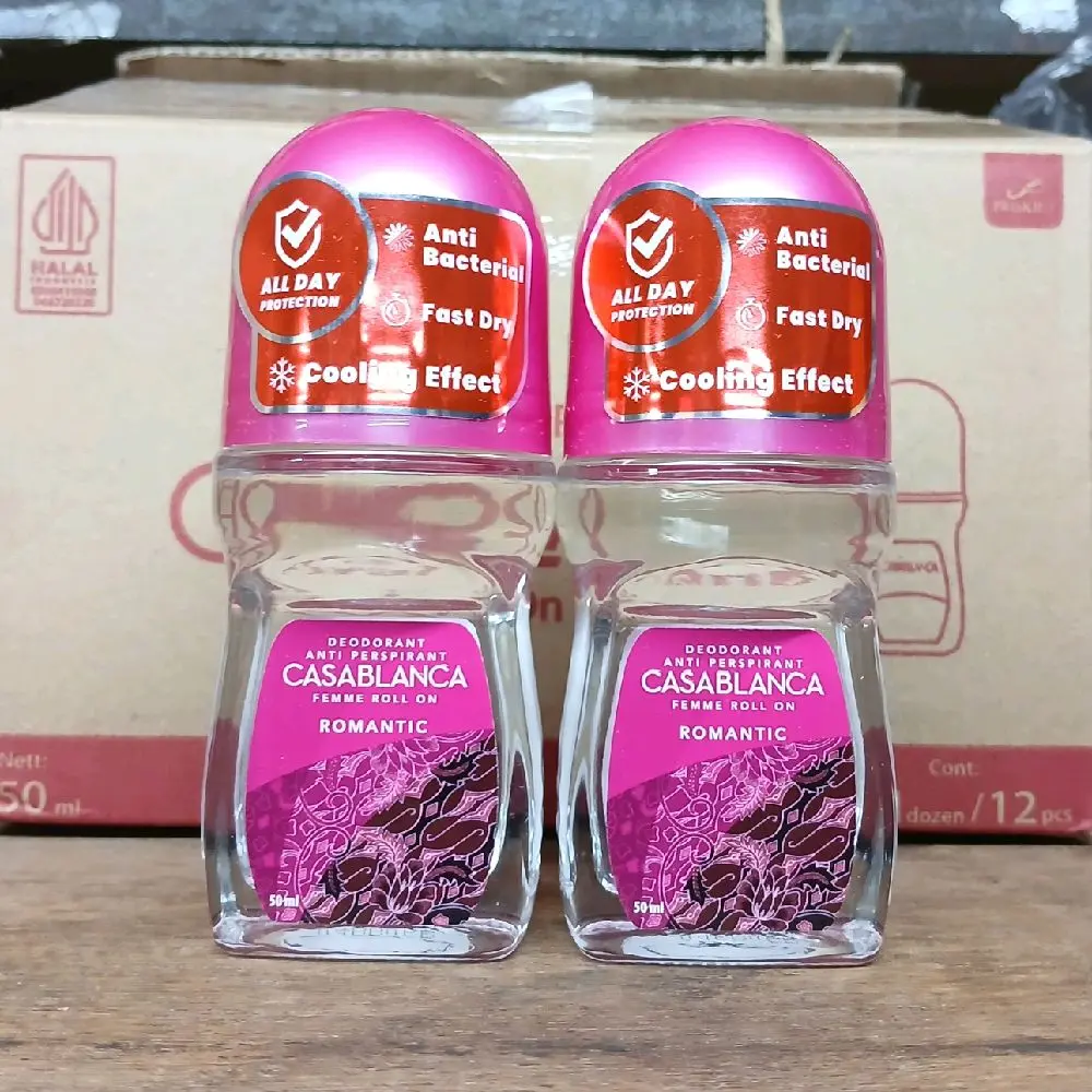 harga 2botol - Casablanca Deo Roll On Femme & Homme 50ml Deodorant Tubuh Bau Pencerah Ketiak Pria Wanita