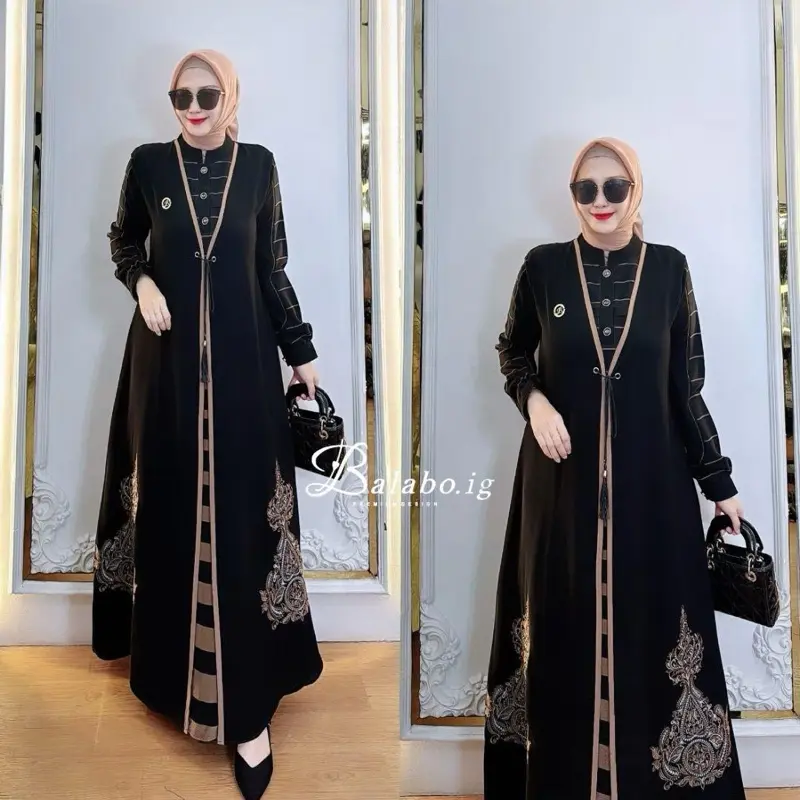 Gamis KALEELA Jetblack mix Hikmat Turki by balabo 1