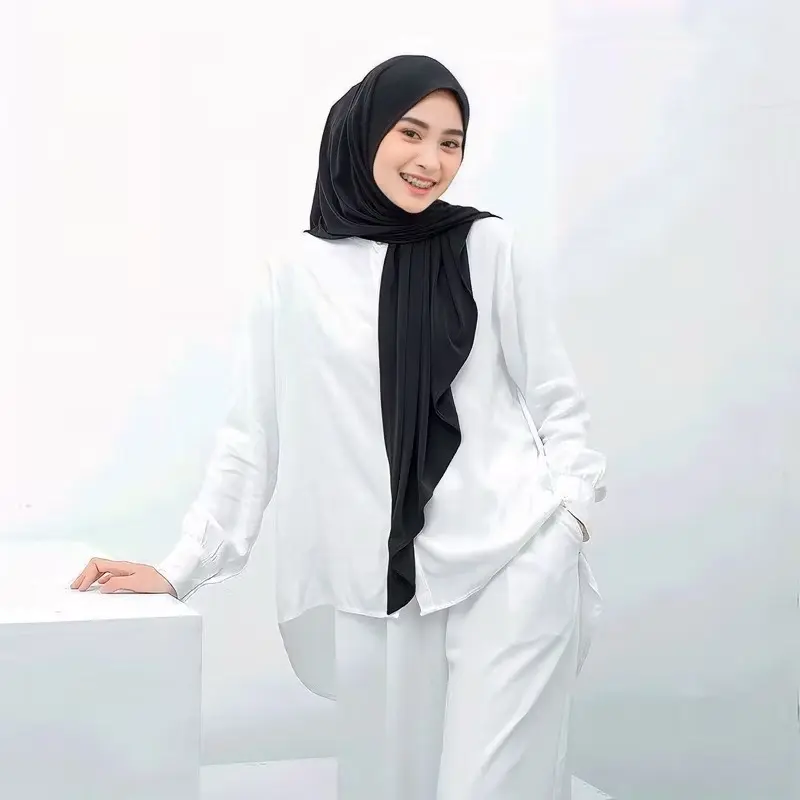 HIJAB SEGITIGA INSTAN JERSEY LABEL AKRILIK Nyaman Lembut Cantik 2