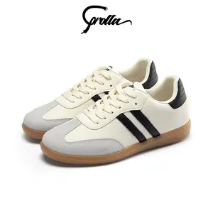 COROLLA Sam-ba Sepatu Sneakers Wanita Sepatu Kerja Wanita Fashion bahan berkualitas tinggi warna hitam  Cream sepatu  bawah sepatu  kasual