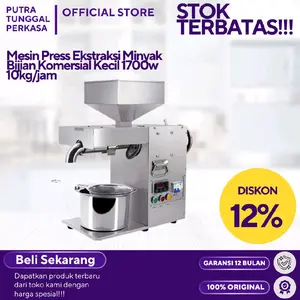 Mesin Press Ekstraksi Minyak Bijian Komersial Kecil 1700w 10kg/jam