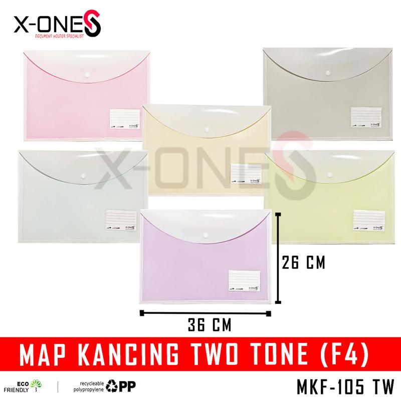 X-ONE MAP KANCING 1 TWO TONE FC FOLIO PASTEL DOFF KOMBINASI 2 WARNA MKF ...