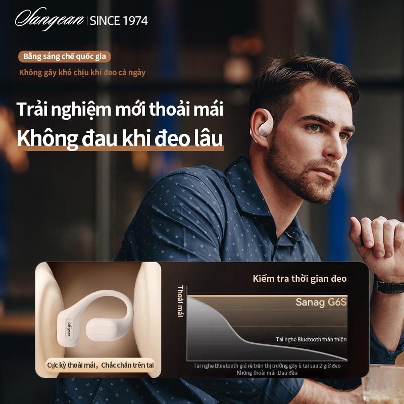 Tai nghe Bluetooth không dây Sangean SE01, Thích hợp cho các môn thể thao ngoài trời, Chống mồ hôi và chống mưa, Không đau khi đeo trong thời gian dài, Chip 5.3, Chất lượng âm thanh HiFi, Thời lượng pin 48 giờ, Giao hàng trong nước 1