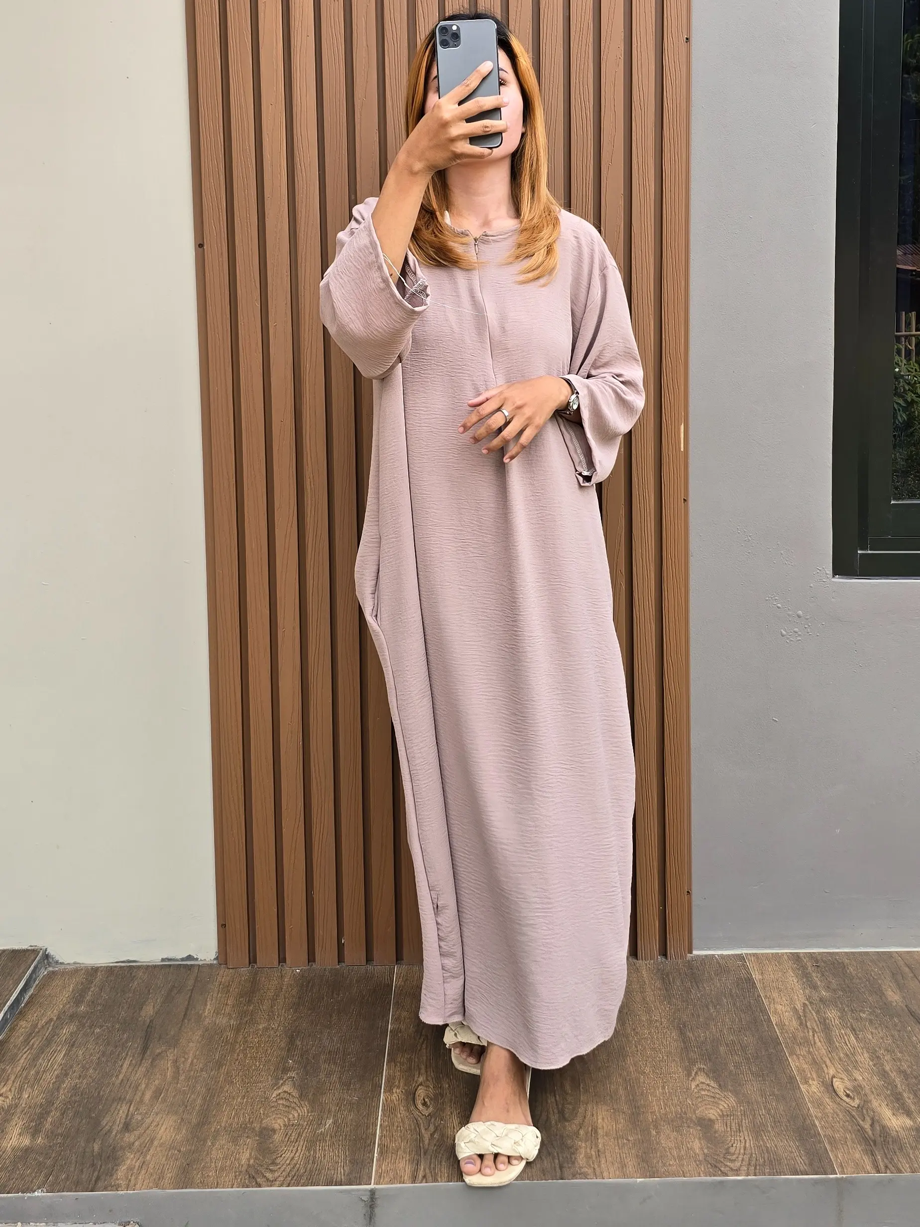 Daster Crinkle Airflow Lengan 3/4 Ld 120 Premium Bunga Wanita Busui Panjang Bumil Rayon Kancing Tidur Dress Katun