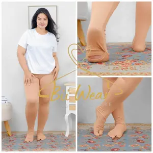 Legging Wudhu Jempol Jumbo Muslimah Bahan Spandek Rayon Kaos Soft