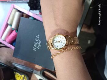 Product Review of Halei Watch 348 L - Jam Tangan Wanita Rantai Stainless Steel Analog Kekinian - Tahan Air dan Garansi 1 tahun. Free Box from D**n 0