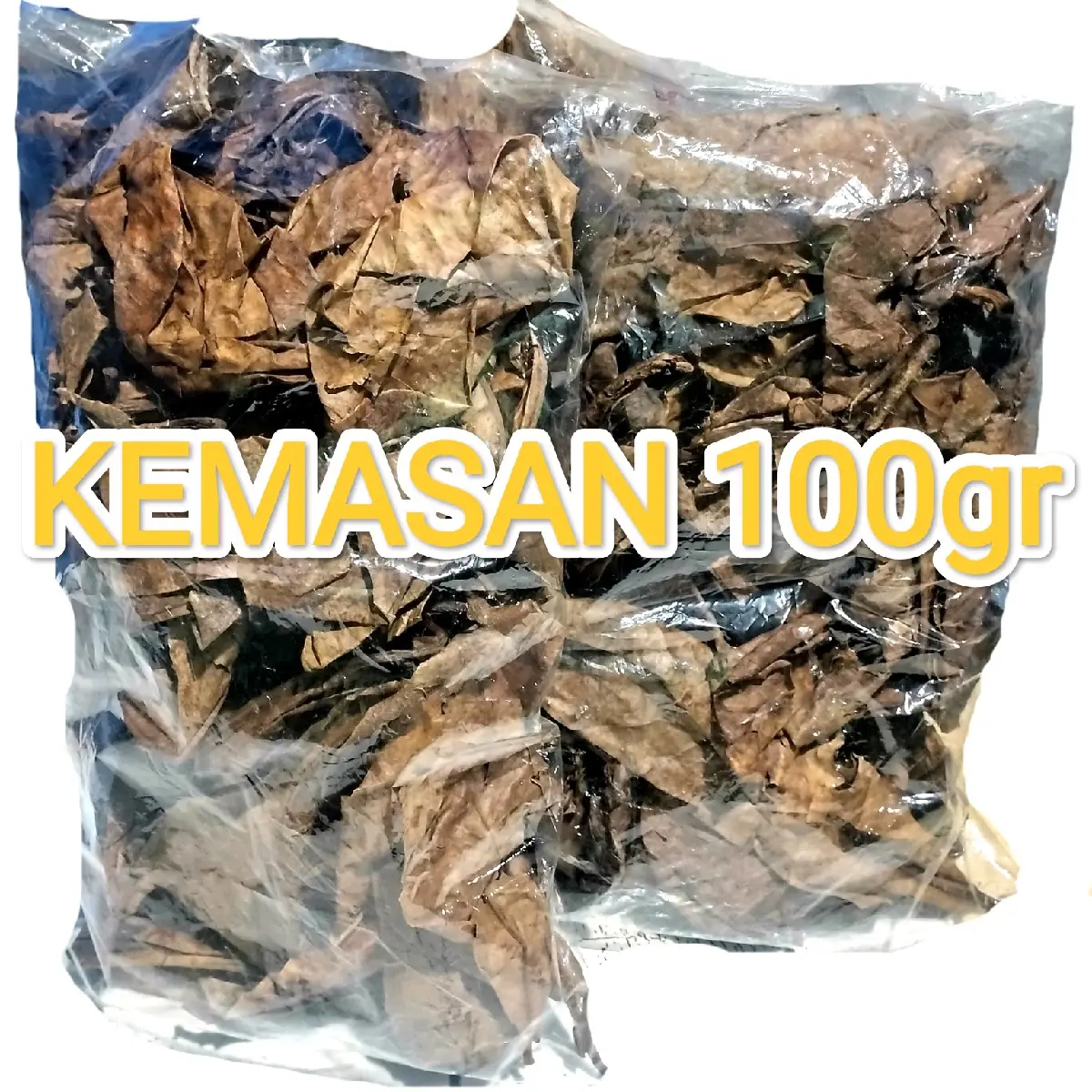 DAUN KETAPANG KERING OLAHAN BERKUALITAS   100gr/PERMENTASI SIAP PAKAI//UNTUK KEBUTUHAN IKAN CUPANG.CHANNA DLL