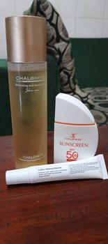 Product Review of CHALONESE BUNDLING (3 IN 1 ) STEP TO GLOWING (TONER+BRIGHTENNING CREAM+SUNSCREEN)SPF 50 PA +++ MOISTURIZING,MELINDUNGI PAPARAN SINAR MATAHARI   Hydrating Pencerah Perawatan Hyaluronic Acid Wajah Moisturizer from D** 2