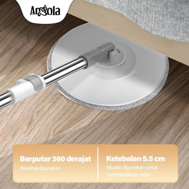 Angola Shop Spin Mop D03 Alat Pel Lantai Kain Pel Alat Pembersih Praktis Pel-pelan Otomatis pel lantai pel  lantai 5