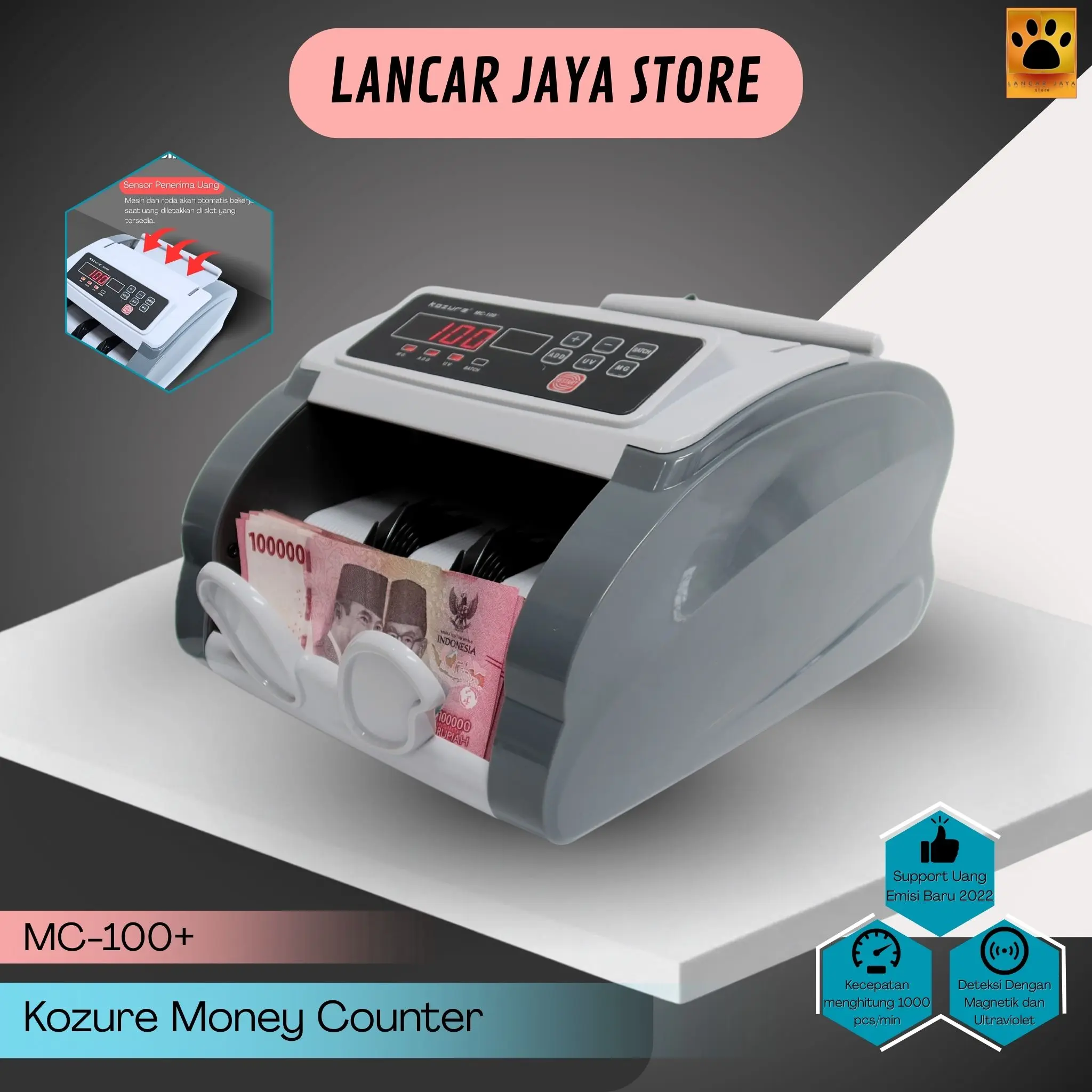 Mesin Penghitung Uang Kozure MC-100+ Money Counter Kozure