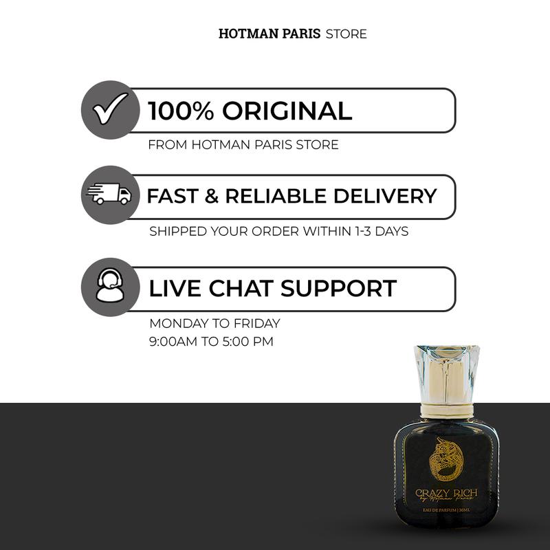 LIVE LOUISSE X HOTMAN PARIS Parfume Crazy Rich By Hotman Paris ( For Men )- Travel Size 30 ML Hitam Perfume Pria 6