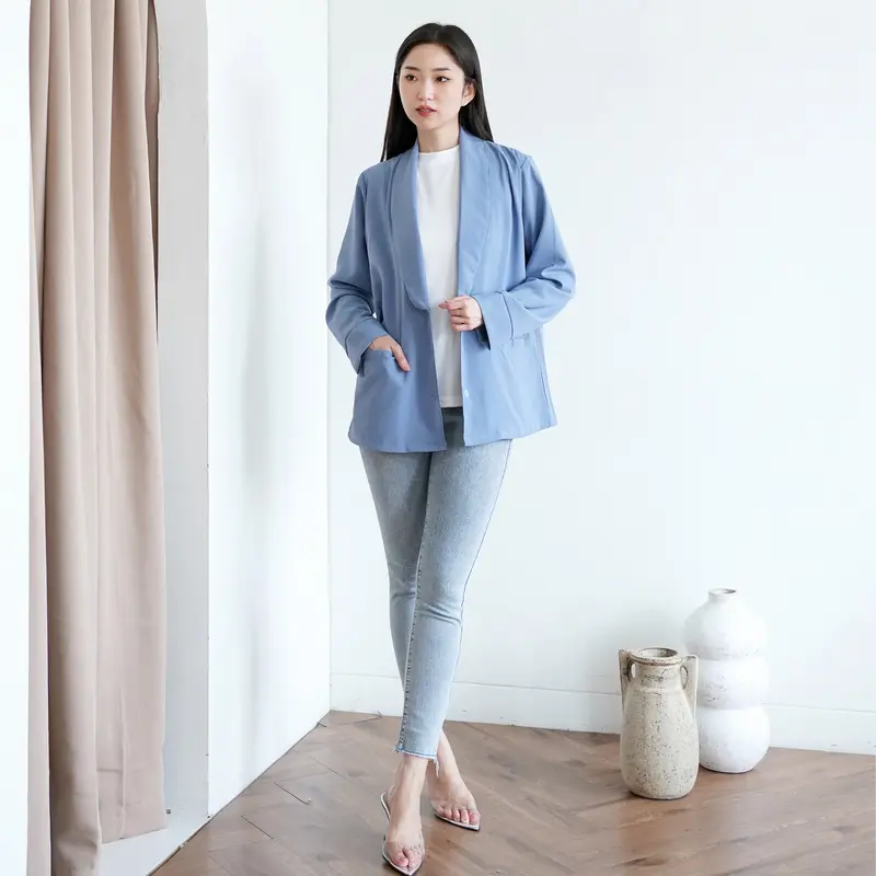 JENNA Blazer Outer x MSD-Blazer outer hijab katun linen flowy korean Style kerja casual Nyaman Santai Tangan Panjang Wanita 4