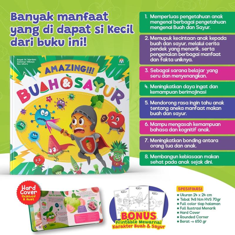 Product Introduction of Buku Anak - Buah dan Sayur - Amazing!!! Buah & Sayur - Buku Ensiklopedia Anak Usia 5+ - Visi Mandiri - Hardcover Books 3