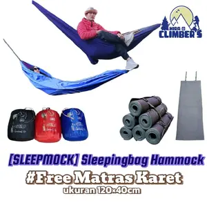 Sleeping Bag Hammock 2in1  1 produk bisa 2 fungsi, Free Matras kecil uk 120×40cm  Ayunan Gantung  Camping Outdoor menggunakan bahan terbaik dan kuat dikelasnya