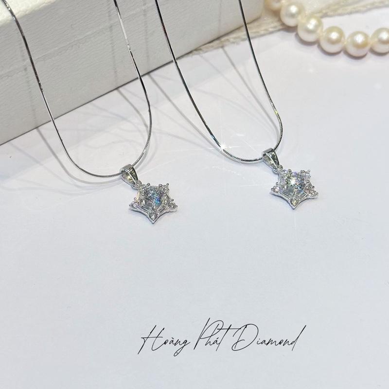 [ Hoàng Phát ] Trang Sức Dây Chuyền Bạc Ý 925 Mì Trơn 4T5 (45cm) Phối Mặt Ngôi Sao Xi Kim (P132)