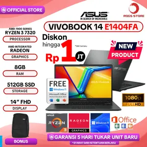 Laptop ASUS Vivobook 14 Ryzen 3 7320 8GB 512GB SSD +OHS 14.0FHD IPS - E1404FA/E1404