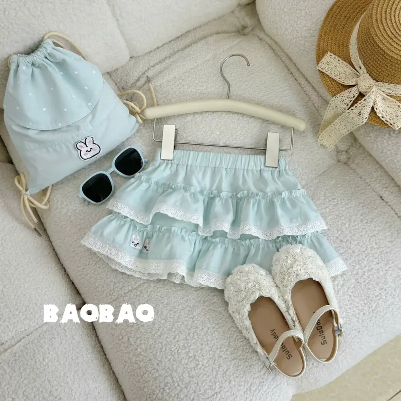 [BAOBAO-ODER -BST TRẮNG XANH] ÁO THÊU THỎ THIẾT KẾ BÉ GÁI , QUẦN KIỂU DÁNG , VÁY XANH MINT CHO BÉ GÁI -M498 2