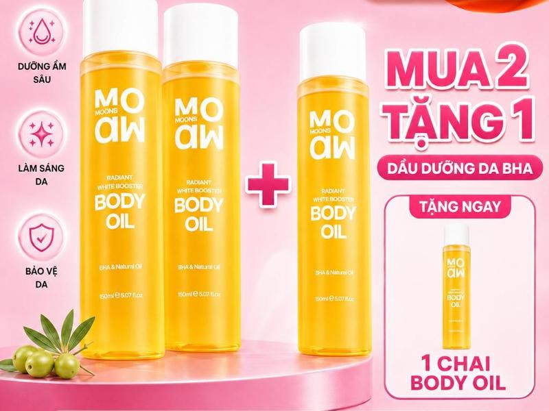 [MUA 2 TẶNG 1 FULL] Dầu Dưỡng Giảm Thâm MOAW MOAWS - Mềm Da, Giảm Chai Sần Với BHA & Dầu Tự Nhiên