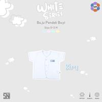 Gambar NOVA White Series - Baju Bayi - Baju Kancing Pendek Bayi  0-3 bulan (1 pcs) - LIST BIRU dari nova baby Kota Bandung 2 Tokopedia