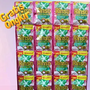 Rinso cair Rinso Liquid varian Pink Rose, Rose fresh 500an 52pcs berat 20g