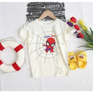 Combo áo thun bé trai in hình nhện màu ngẫu nhiên , chất thun cotton mong mát, cho bé 6-30kg.ALBB22.