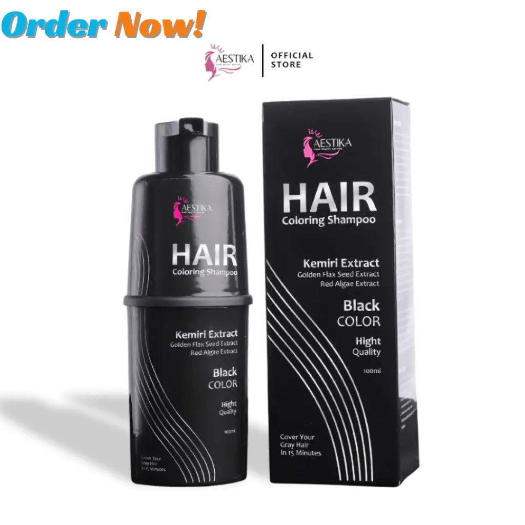 aestika official Shampo Penghitam Rambut (BPOM) - Hair coloring shampoo, Penghitam uban, Penghitam rambut