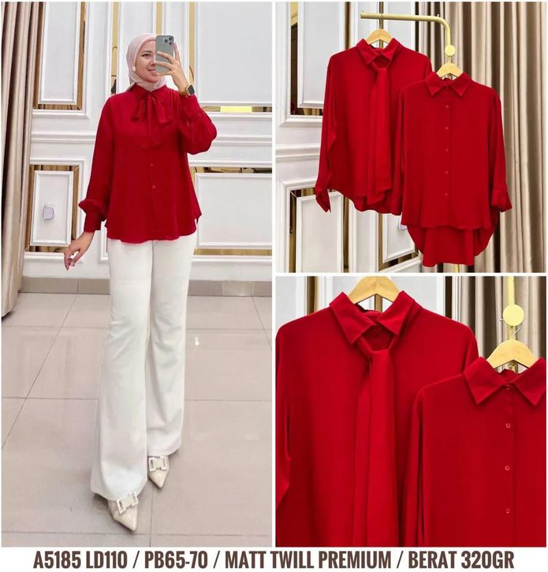 Product Introduction of SPESIAL KEMEJA MERAH PUTIH/ ATASAN TERLARIS KATUN MIX BURKAT/ BUSUI FRIENDLY/ KC AKTIF/ LD 114 Atasan Katun Casual Wanita Kancing Salur/ EDISI AGUSTUSAN Formal Nyaman Santai 3
