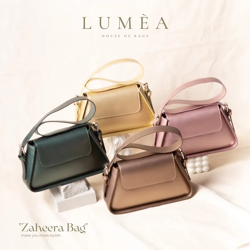 Lumea House Of Bags - Tas Wanita Zaheera Shoulder Bags Polos Metalic Selempang bahu Elegant Premnium Quality 0