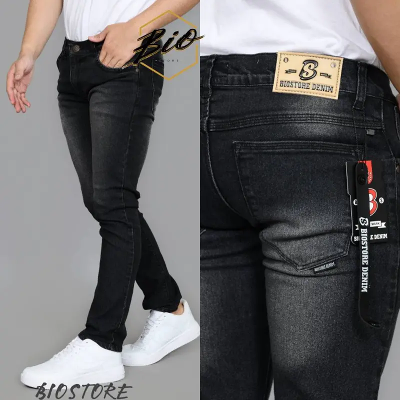 BIOSTORE CELANA JEANS SLIMFIT-SKINNY-CELANA JEANS PANJANG PRIA BLACK JAZZ - SOFT JEANS 0