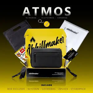 Abhillmaker | Tas tangan ATMOS - hand bag / sling bag / dompet hp Pria waterproof Zipper