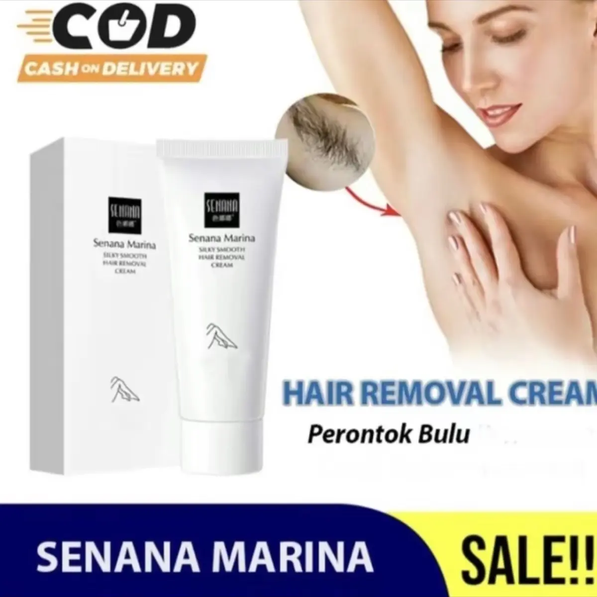 (PAKET HEMAT 2 PCS) SENANA MARINA Perontok Bulu Ketiak dan Kaki Hair Removal