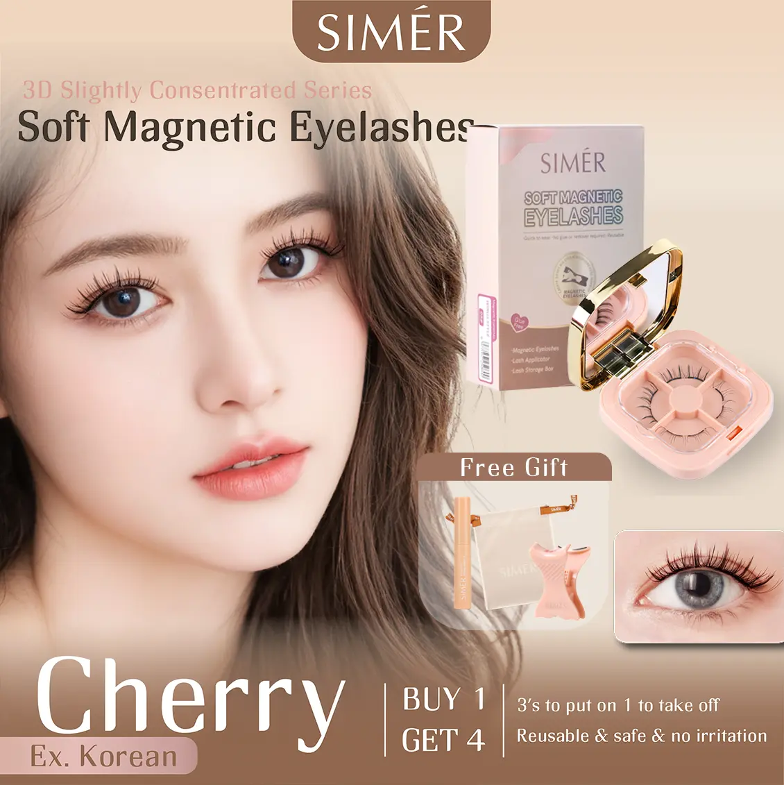 CHERRY - Magnetic Eyelashes Bulu Mata Magnet Viral Cat Eye Style utk Daily