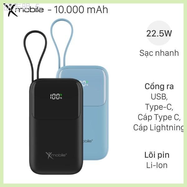 Thân thiện Thanh lí SDP 10000mAh Type C PD QC 3.0 22.5W Xmobile JP325 kèm Cáp L và Cáp Type C ( Like New )