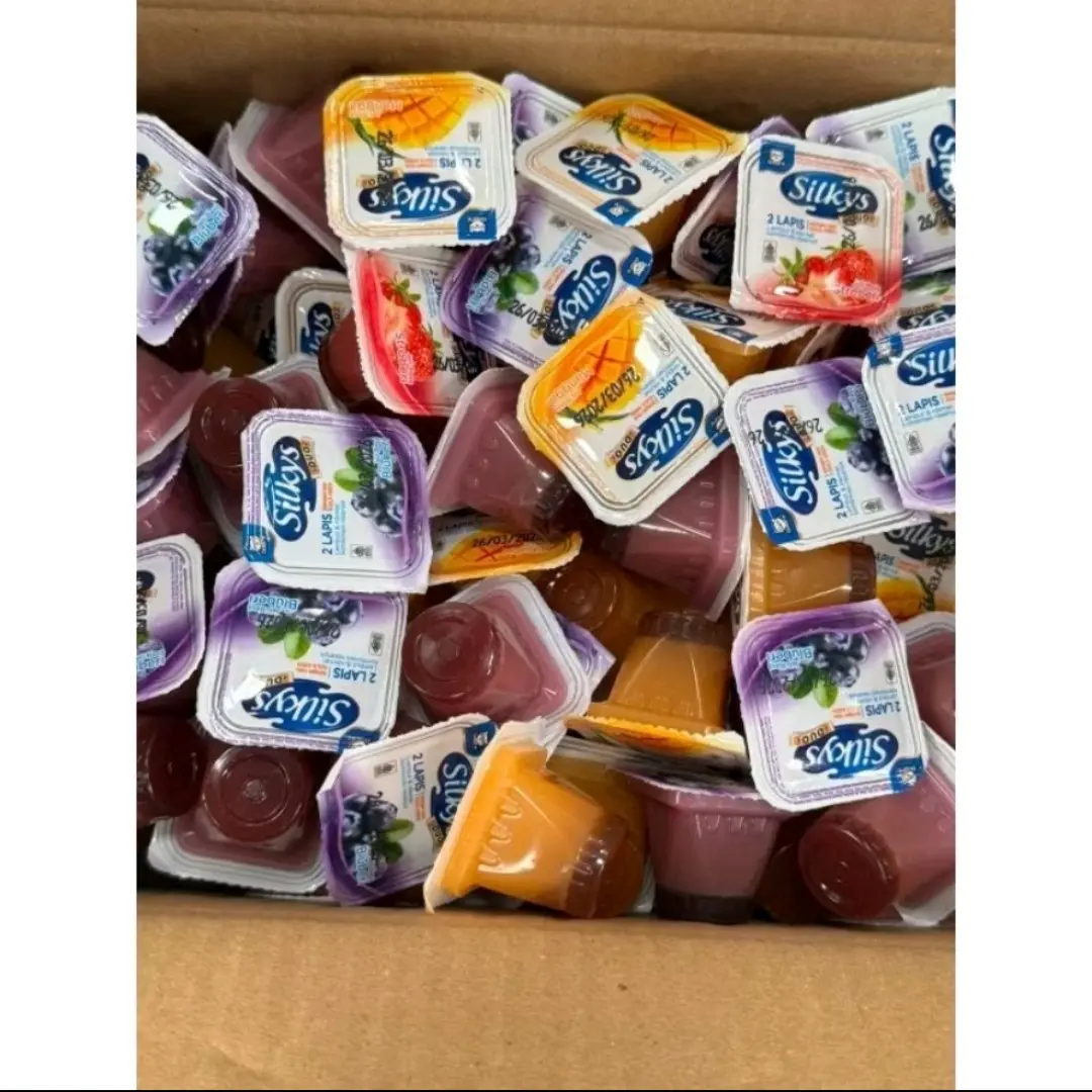 Pudding SILKYS pudding duo lapis enak kemasan 1 kg 40 pcs Jelly Puding