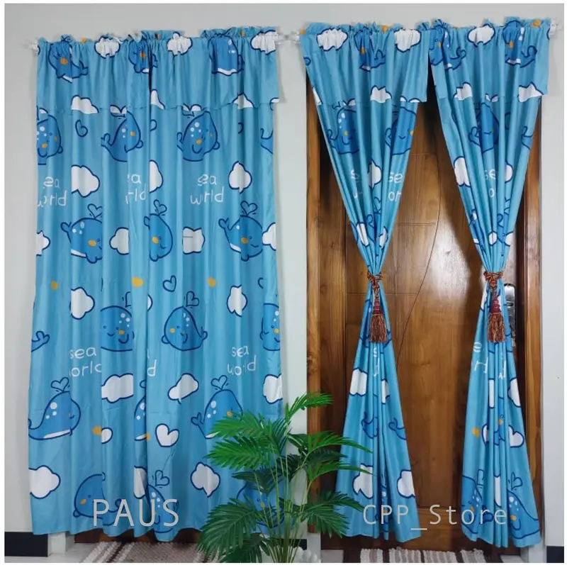 GORDEN Serut Rumbai Ukuran 100cm x 200cm untuk Pintu dan Jendela Kain Curtain 1
