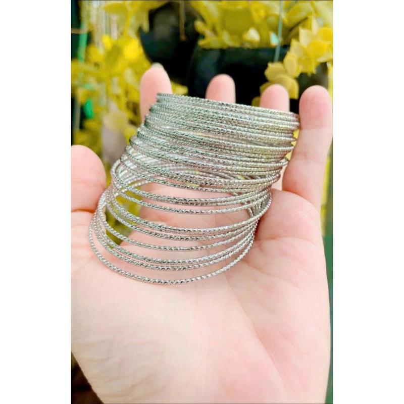 Vòng tay Ximen Kim Cương 1.3ly - Vòng titan không gỉ - Không lộ mối nối - Cam kết chất lượng thời trang màu bạch kim không bạc màu thiết kế tinh tế Trang sức Titan cao cấp