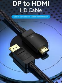 Gambar VENTION KABEL DisplayPort to HDMI Braided 4K 60Hz - HFK - 3 Meter dari Techno Computer Bali Kota Denpasar 3 Tokopedia