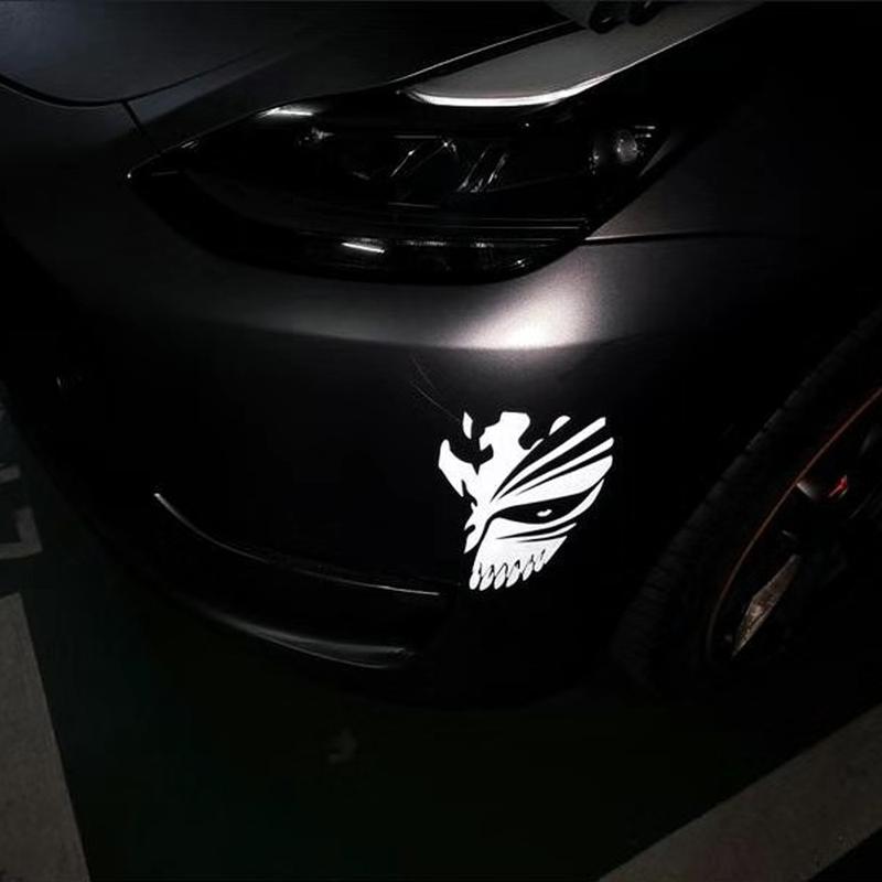 Product Introduction of Death Mask Reflective Car Sticker JDM Japanese Anime Kurosaki ichigo Sticker Decor Helmet Motorcycle Scooter Auto Body Window Fuel Tank Cap Rear Trunk Decal Accessories 14