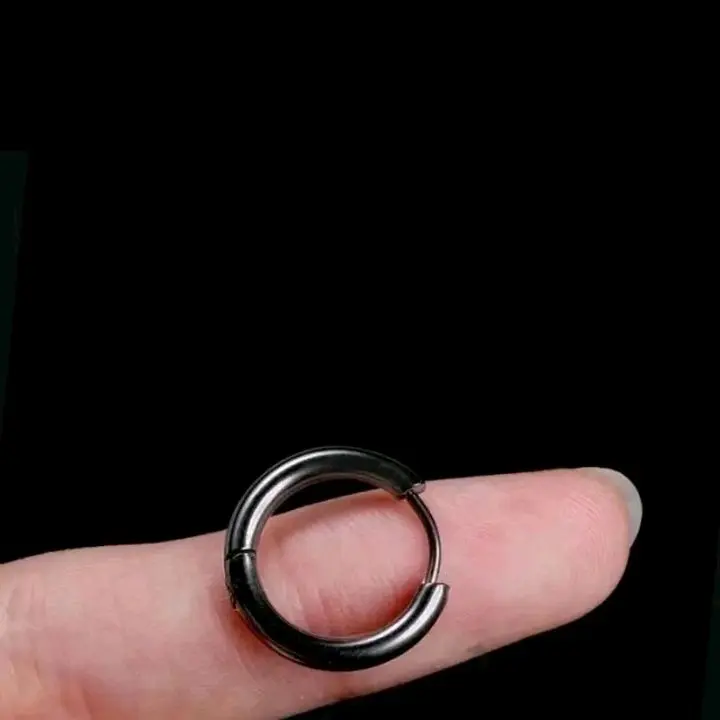 ANTING HOOP TITANIUM ANTI KARAT DAN TIDAK PUDAR ANTING STARBOY PRIA DAN WANITA Aksesoris Elegan Earrings Silver 6