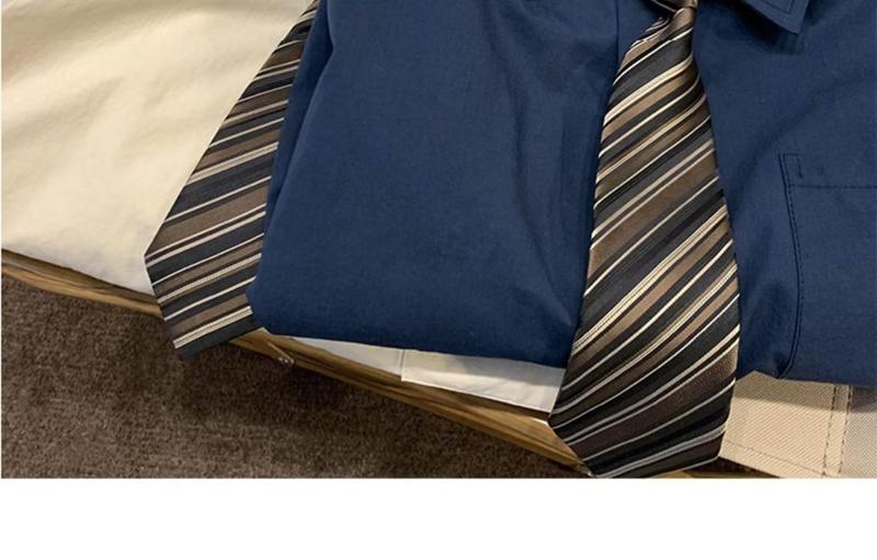 Product Introduction of delivery tie，Áo Sơ Mi Ngắn Tay Linh Hoạt Năng, Cà Vạt Chất Lượng Cao, Dkjk, Đại Học Nhật Bản, Phát Sóng Trực Tiếp, Cặp Đôi, Mặc, Mùa Xuân Menswear Nam Cổ Tròn Có Cổ 7