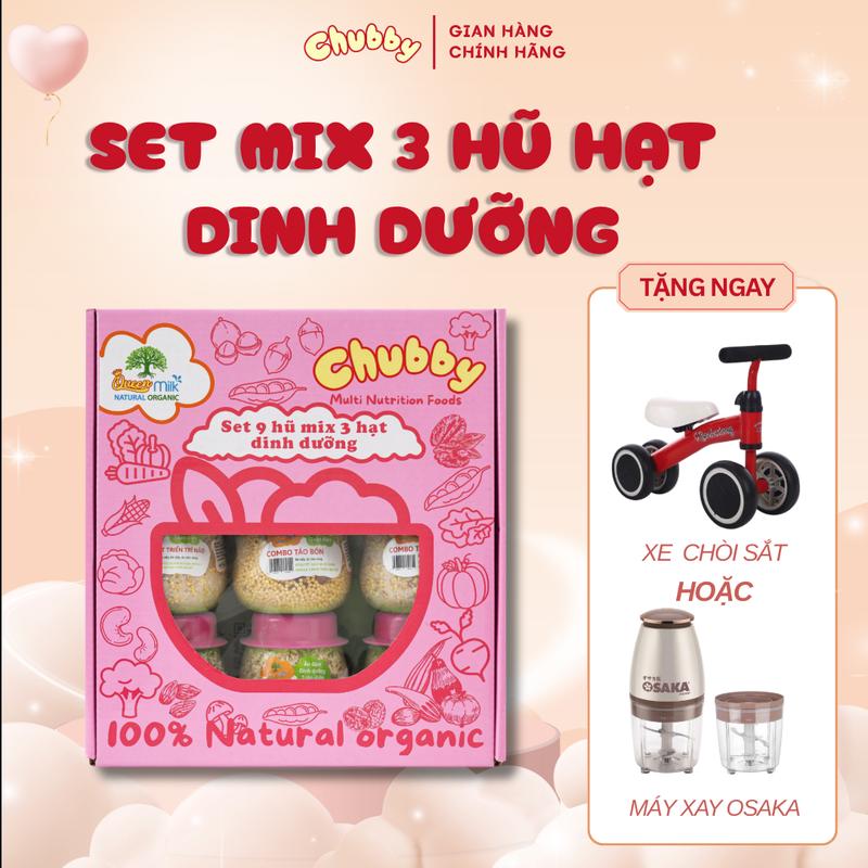 Tặng XE CHÒI SẮT CHO BÉ- COMBO 9 HŨ MIX 3 GẠO VÀ HẠT DINH DƯỠNG