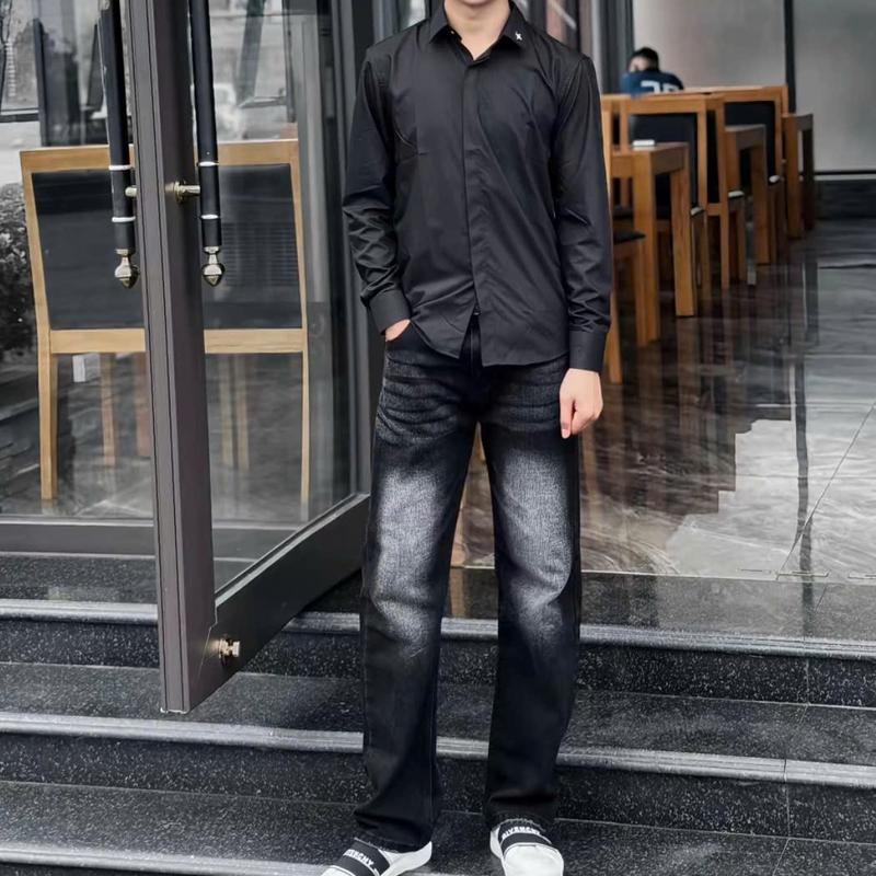 Quần jean nam ống xuông boy phố Wach vảy sơm phối khóa khéo form đẹp chất vải dày co giãn mẫu mới nhất Hót Trend Jean Menswear Pants Có Túi