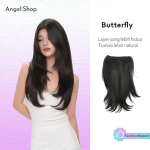 Butterfly Hair Clip 50cm / 60cm (20 / 24 Inch) – Rambut Palsu Wanita Sambungan Original | Hairclip Layer Natural