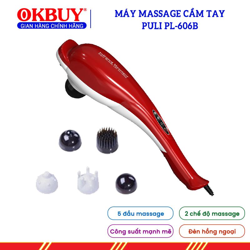 Máy massage cá heo, máy matxa cầm tay Puli PL-606B – matxa rung kết hợp hồng ngoại, tùy chỉnh theo nhu cầu thư giãn toàn thân
