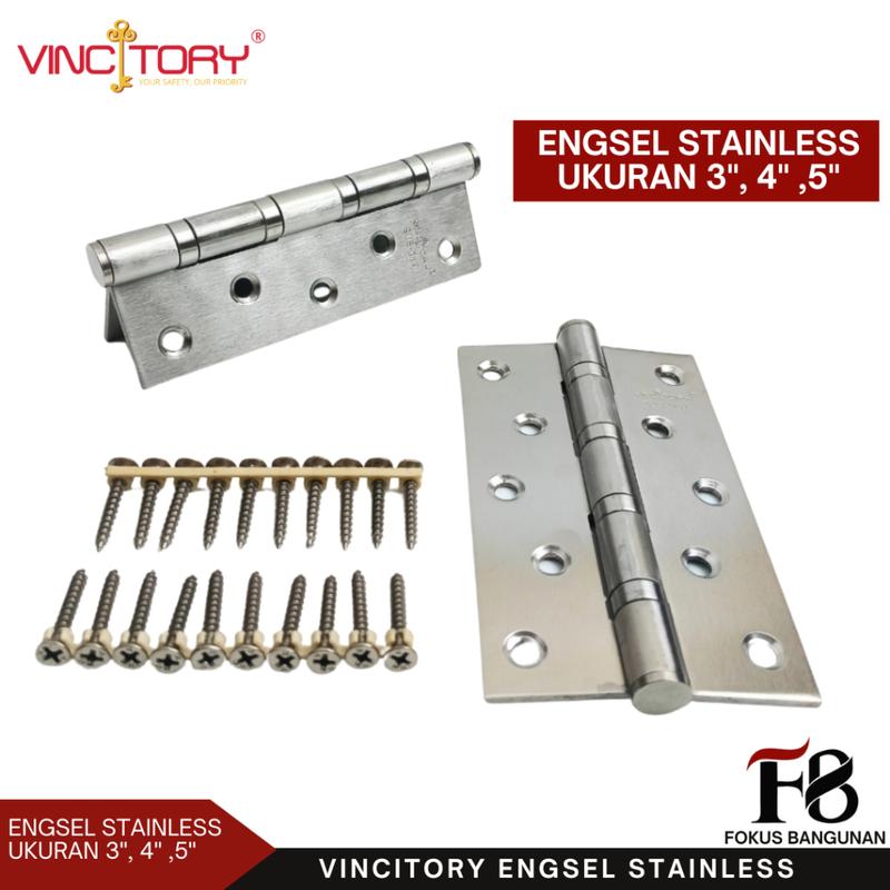 Engsel Pintu Bahan Stainless Tebal Set Isi 2 / Engsel Jendela Vincitory 304 1