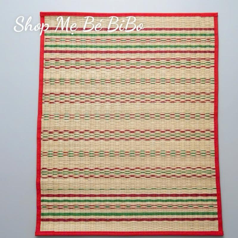 Chiếu cói cho bé sơ sinh nằm thoáng mát giặt giũ thoải mái phù hợp lót sàn nhà nệm và lót nôi cũi