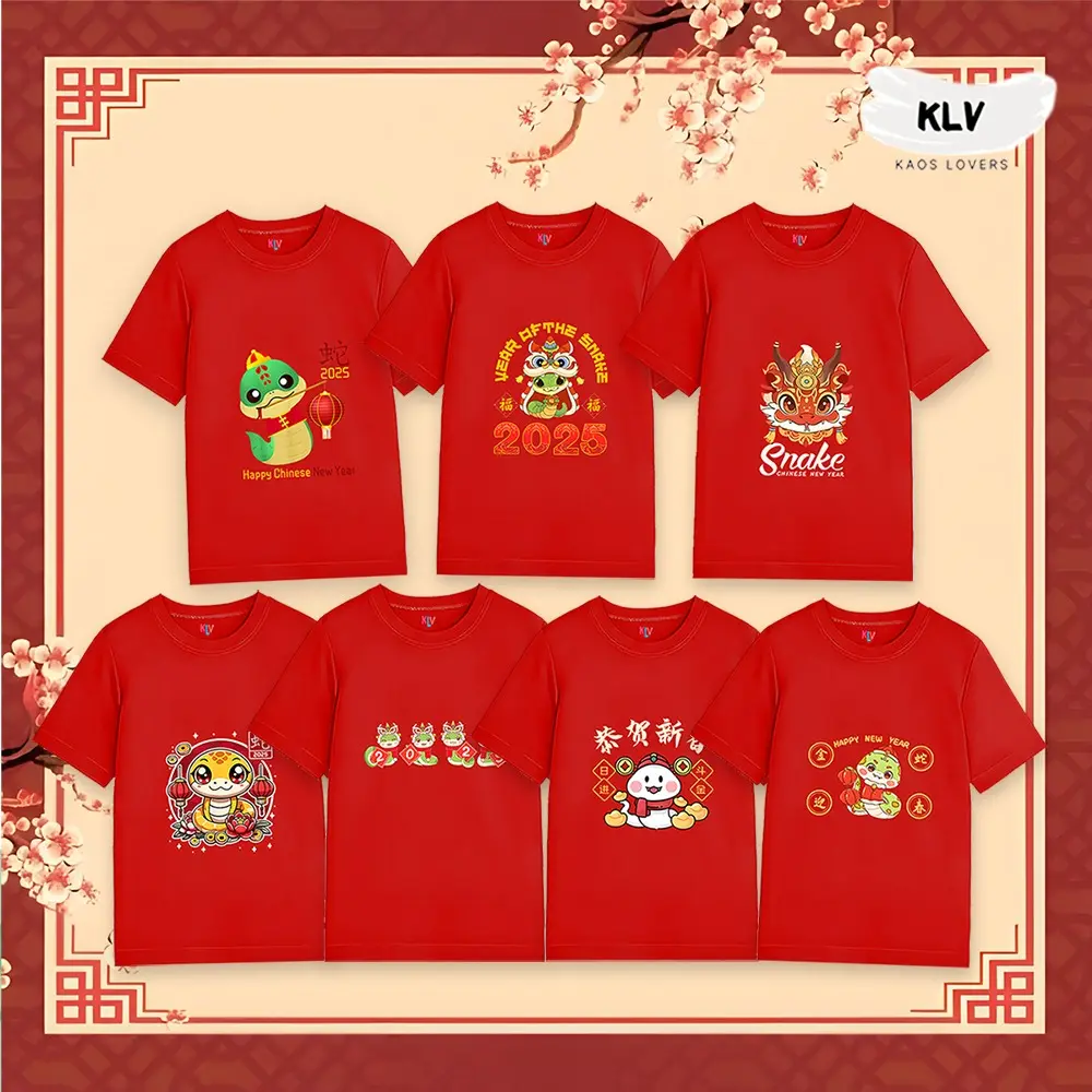 Kaos Imlek Series Family Anak dan Dewasa Lengan Pendek 30s