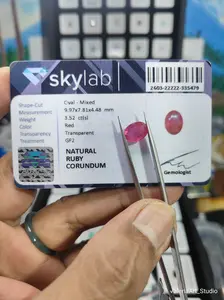 Natural Ruby Burma Corundum, gf2, Red, 3.52.ct(s) 9.97 x 7.81 x 4.48 mm