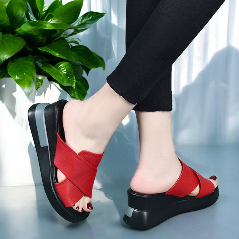 Sandal Wedges Wanita 2024 sendal cewek Hak Tinggi 1