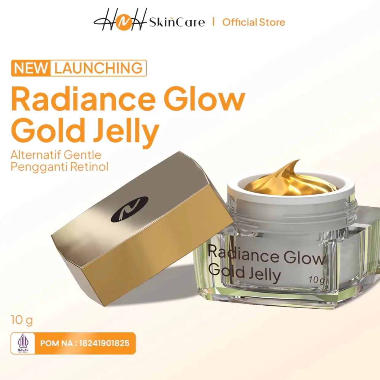 H&H Skincare By Dr.Kamila Jaidi [RADIANCE GLOW GOLD JELLY][10gr] Perawatan Pelembab Moisturizer Wajah,Menjaga Skin Barrier,Menjaga Kelembabab 72 Jam,Mengurangi Kerutan Mencerahkan Aging